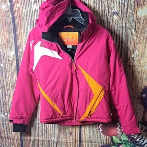 Obermeyer Pink and Orange Hooded winter coat  girls Size 12